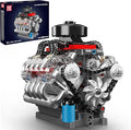 Mould King 10171 V8 Engine Model Kit Mini V8 Engine Kits That Runs Build Your Own Car Model Engine with Motor Collectible Building Blocks for Adults DIY STEM Construction Toys for Display
