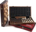 15 Magnetic Chess Set with Foldable Board &amp Travel Bag - Professional Wooden Chess Game Luxury Storage Bag - Perfect Christmas/Birthday for Men Dad (Chess Set + Bag)