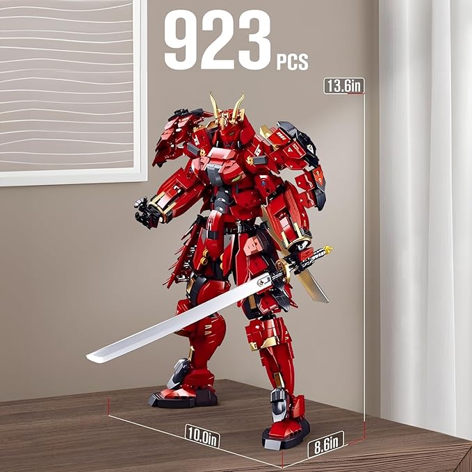 HIGH GODO Samurai Mech Warrior Model Building Sets Double Swords Robot Building Blocks Toy Set 923 Pieces Creative Collectible Gift for Adults Man Teens 14+