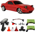 Skymaker LDRC Mazda MX5 Miata RC Drift Car 1/18 2.4GHz Drifting with Gyro Pop-up Lights RWD Drift Car for Adult Gift (Red with 2 Batteries)