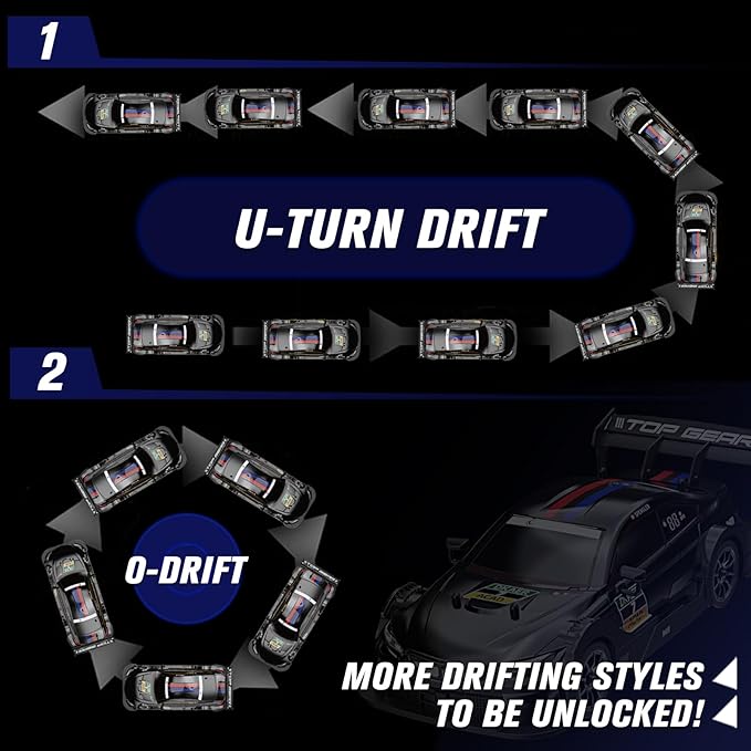 RC Drift Car 1:16 Scale Remote Control Car 2.4GHz 4WD 40KM/H High Speed RC Racing Car with Headlight Drifting Tires and Racing Tires for Adults Kids