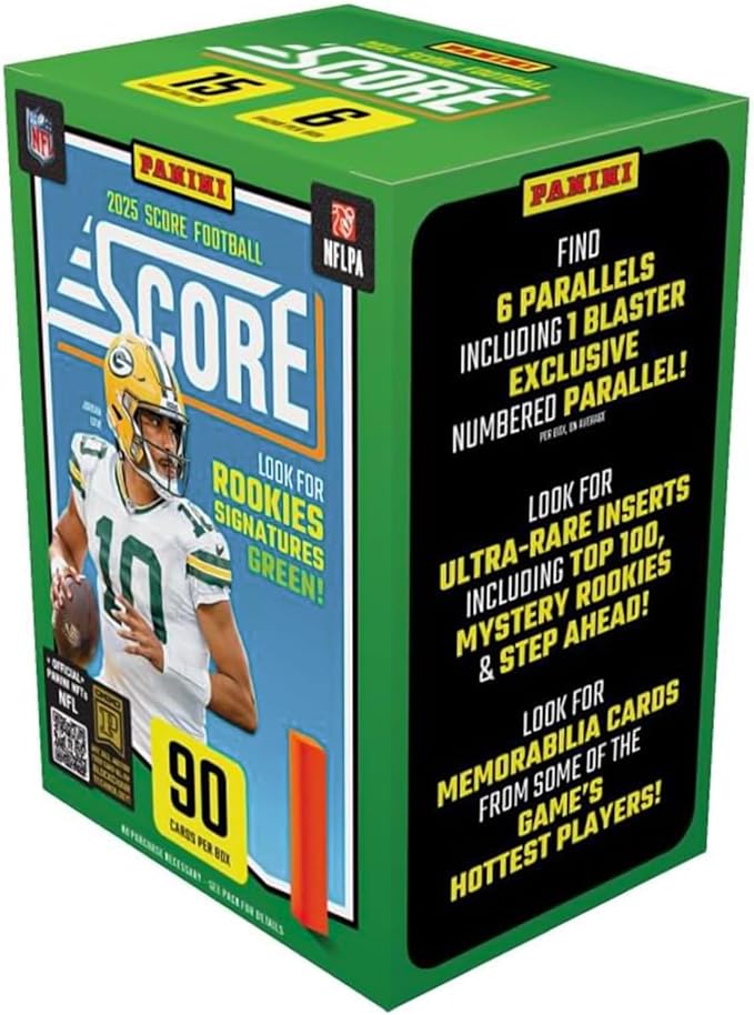 2025–26 Panini Score NFL Football Blaster Box – Official Trading Cards – Includes Rookie Cards Parallels &amp Inserts – Sealed Retail Pack