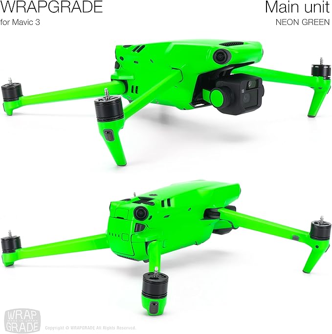 WRAPGRADE Full Skin Stickers for DJI Mavic 3 / Mavic 3 Classic (NEON GREEN)