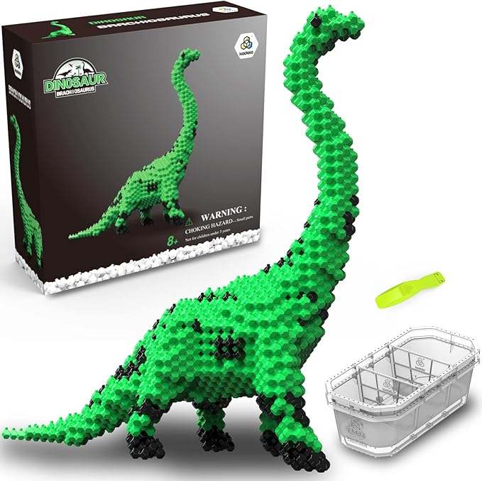 Fun Dinosaur Building Set 523PCS Green Brachiosaurus Creative Educational Toys Boys Girls 8+ Animal Figures Building Kit Model Jurassic Dino Blocks Toy Dispaly Present for Kids Adults