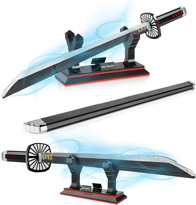 TOY PLAYER Kamado Tanjirou Sword Building Set Compatible with Lego Katana Building Block Set Gift for Adult