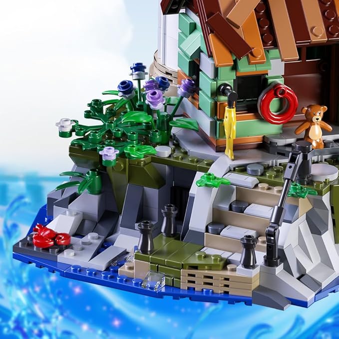 House Building Block Adults Sets The Island Modular Architecture Construction Building Model Set Present for (1480 Pcs)
