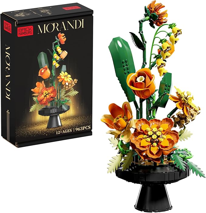 Flower Bouquet Building Blocks Set Artificial Flowers Toys Botanical Collection DIY Unique Home&ampOffice Bonsai Decoration Adults Teen Girls for BirthdayChristmas Holiday