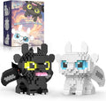 Micro Dragon Building Set 1158 PCS Fantasy Black and White Dragons Creative Micro Bricks Kit with Movable Wings Birthday