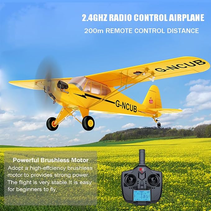 RC Plane A160 J3 RC Airplanes for Adults 3D 5CH Brushless RC Planes 6-Axis Gyro 2.4GHZ Stunt RC Glider with 2 Batteries and Spare Propeller