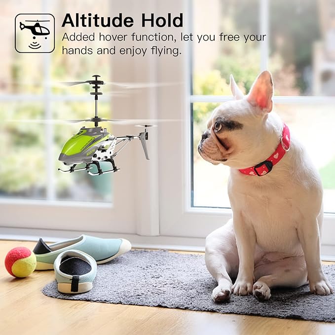 Cheerwing Remote Control HelicopterSYMA S107H Mini RC Helicopter with GyroAltitude Hold One Key Take Off/Landing for Adults Kids(Green)