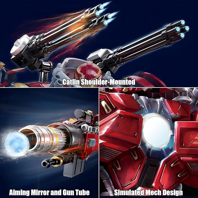 HIGH GODO Mech Robot Transforming Building Blocks Set for Adults City Warrior Justice Hero Soldier Mech Model Building Kit Cool Creative Robots Toys Gift for Teens 14+ 588 Pieces