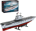 Military Series World War II Battleship Building Kit 1883 Pieces World Class USS CV-6 Enterprise Compatible with Lego Army Set for Adults WW2 Toy Gift Boat Building Block Kids 8-12 Model Home Decor