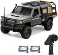 RC Crawler 1/12 Remote Control Car MN-82S 4WD RC Pickup Truck 2.4GHz All Terrain Off Road RTR Climbing Car with LED Lights and 2 Batteries for Adults (Silver)