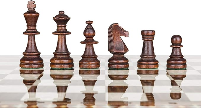 Staunton No. 6 Tournament Chess Pieces - Wooden Standard Chessmen - Weighted Felted - Standard Size…