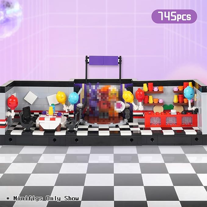 Five Nights Stage Building Blocks ToysClassic Horror Game Building SetHalloween Birthday Gifts for Boys and Girls(745pcs)