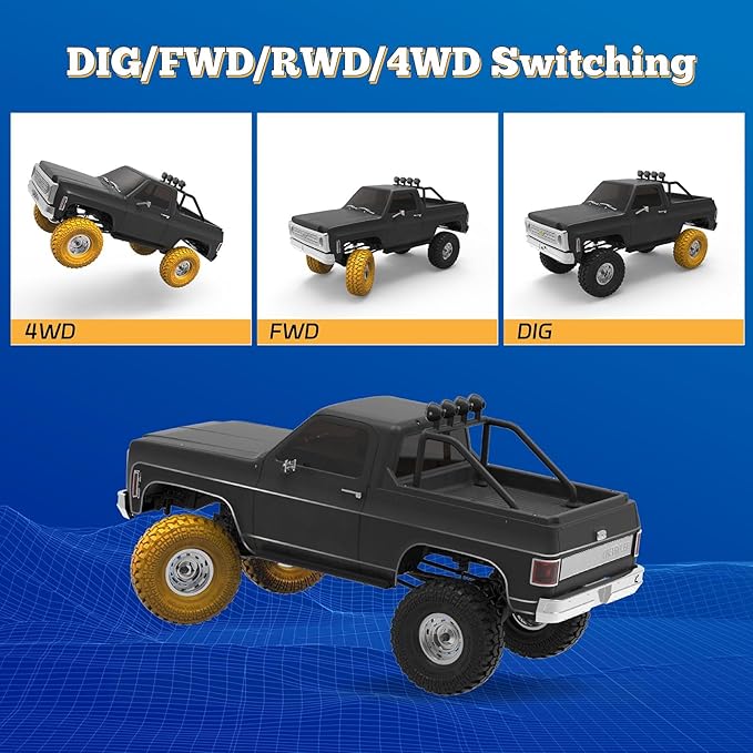 FMS 1/10 RC Crawler FCX10 Chevy K5 Blazer Officially Licensed Car Model RC Pickup Truck Hobby RC Offroad Rock Truck DIG/4WD/FWD 11CH 2.4GHz Remote Control Car for Adults Included RS (Orange)