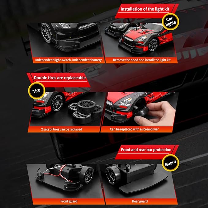 GoolRC RC Drift Cars 1/16 Remote Control Car 2.4GHz 4WD 30km/h High Speed RC Race Car Waterproof Electric Vehicles Toy RTR Gift for Teens Adults