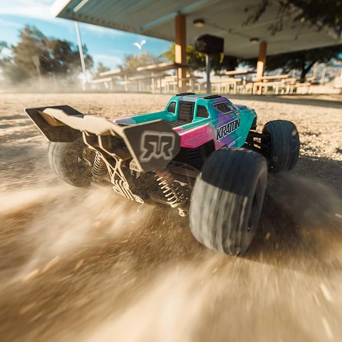 ARRMA 1/16 Mini Kraton 3S DSC 4X4 RTR Brushless Speed Truck (3S Battery &amp Charger Included) Teal/Pink ARA2508ST2