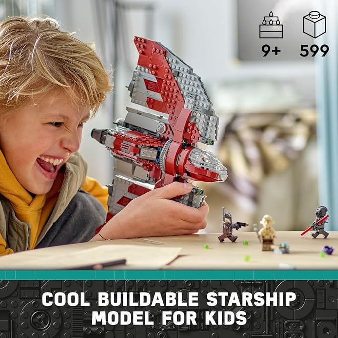 LEGO Star Wars Ahsoka Tano’s T-6 Jedi Shuttle Spaceship Toy - Star Wars Building Toys Set for Kids Boys &amp Girls Ages 9+ - Birthday Gift for Fans - 4 Minifigures - 75362