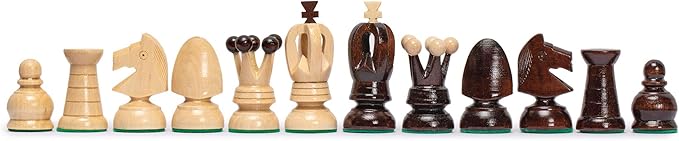 Husaria European International Chess Wooden Game Set King's Classic - 18-Inch Large Size Chess Set - Folding Board with Felt Bottom Chessmen