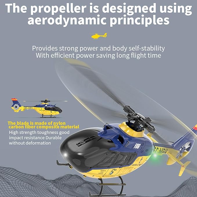 F06 Remote Control Helicopter 6-Axis Gyro RC Helicopter with Brushless Motors Altitude Hold Optical Flow Positioning Function and LED Lights 2.4GHz Mini Aircraft Toy for Teens Adults