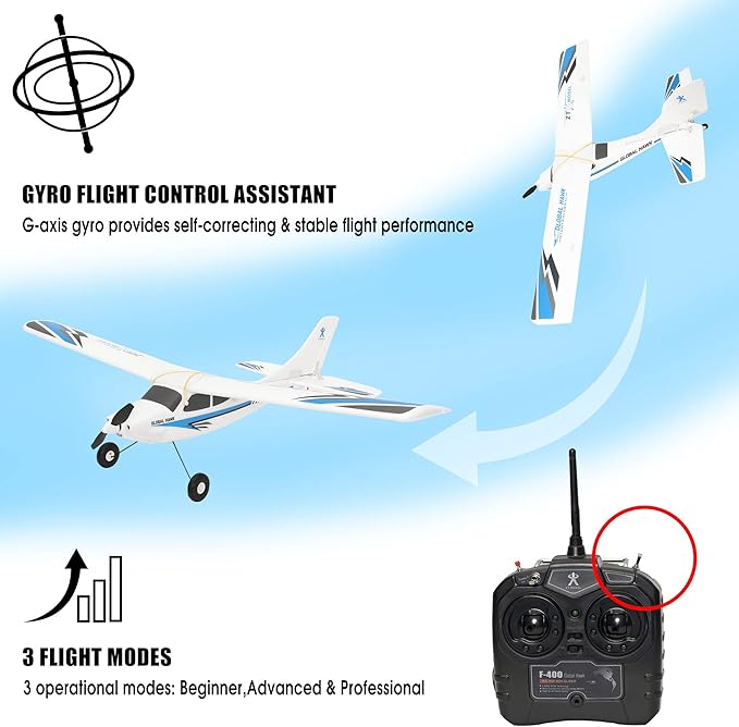 Global Hawk 2.4 GHz 1.2m RC Seaplane Smart Trainer Airplane- 4 Channel Remote RTF- Lithium Battery and Optional Floats Included