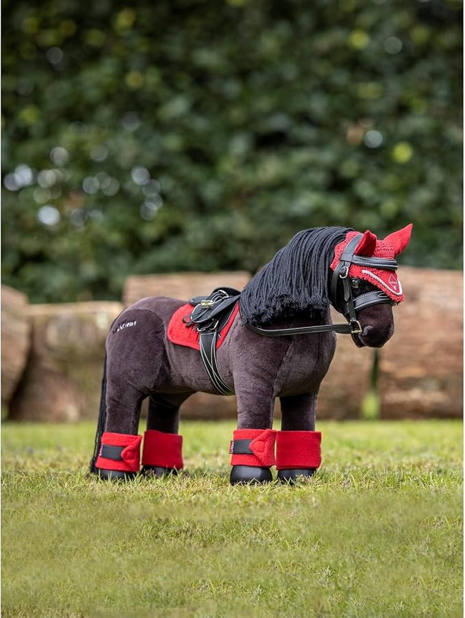 LeMieux Toy Pony Bandages for Toy Pony - Fleece - Simple Fastening - Suitable for Ages 3 Years + - Chilli