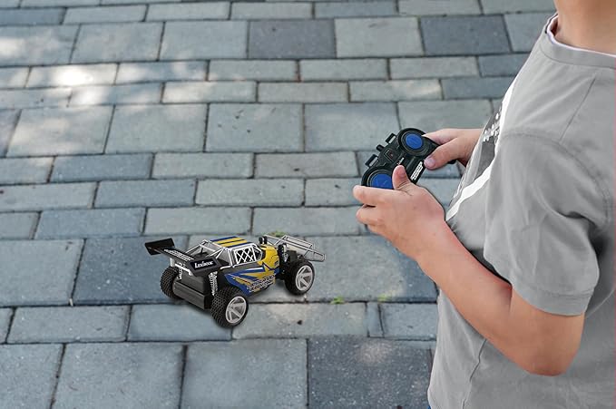 Lexibook Crosslander® Buggy Max RC Off-Road Buggy Up to 15km/h Remote Control and 2 Rechargeable Batteries Included Blue/Yellow RC22
