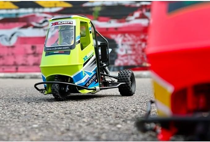 1/8 RC X-Rider Flamingos 2.4G 3WD 2 in 1 ESC High Speed Rc Car Electric Tricycle Motorcycle Tricycle RTR Drift Adult Vehicles Collection Model (Green)