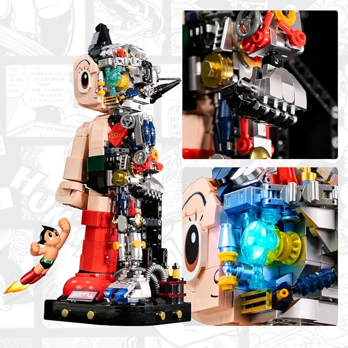 PANTASY Astro Boy Building Set Mechanical Clear Ver – Official Licensed Classic Anime Figure Brick Model Collectible Robot Display Toy for Adults and Fans Creative Construction Kit