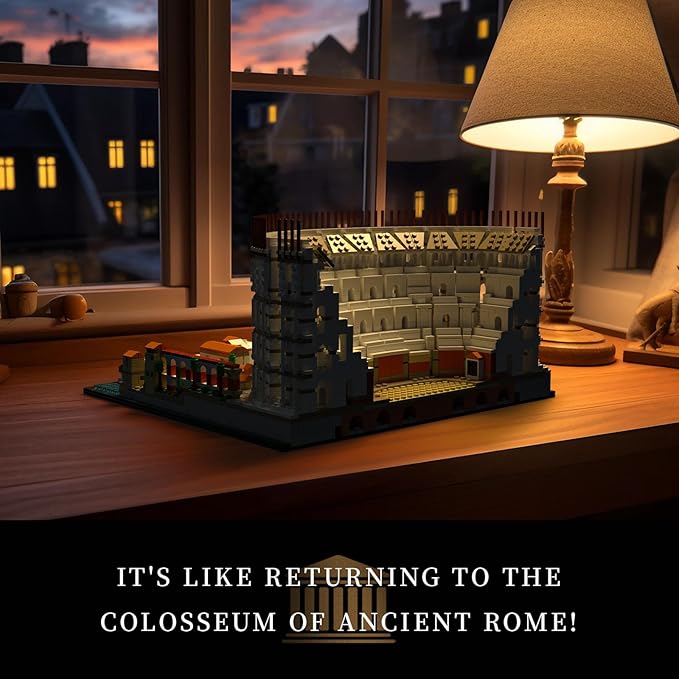 Givenni Architecture The Roman Colosseum Building Sets Collectible Model for Adults Home Décor Model Building Kit Creative DIY Activity Famous Landmarks Collection (3989Pieces)
