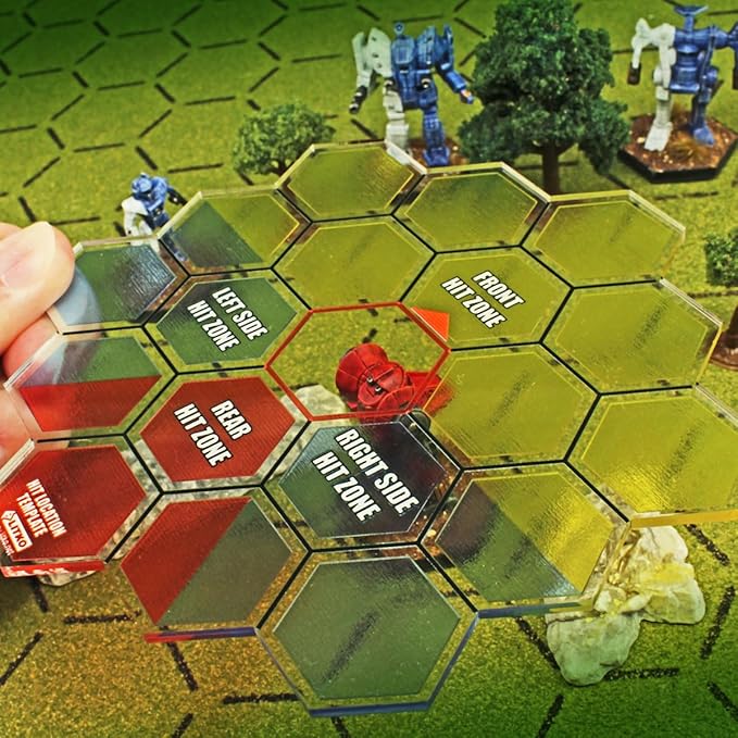 LITKO Fire Template | Mecha Hex Map Hit Location Template | Compatible with Battletech | Alpha Strike | Battleforce (Mecha Hex Map Hit Location Template)