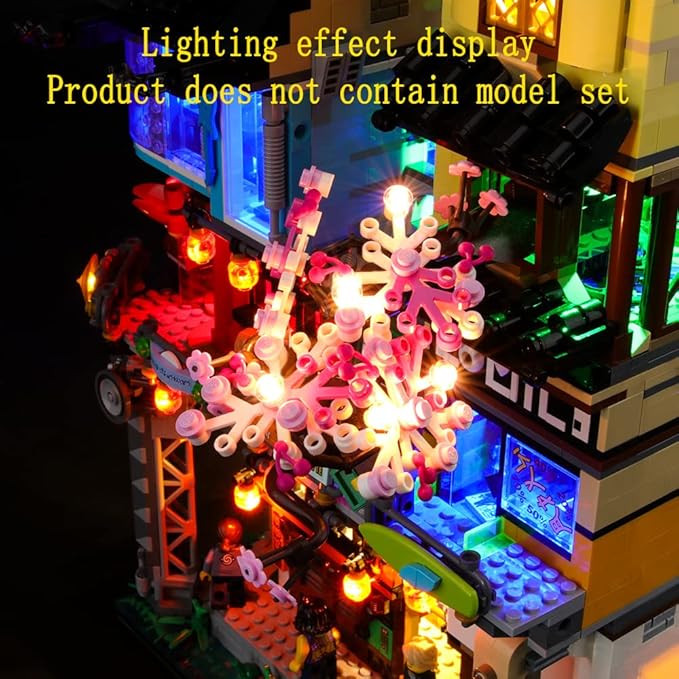 LED Light Kit Compatible with Lego NINJAGO City - Lighting Set for NINJAGO 70620 Building Model (Model Set Not Included)