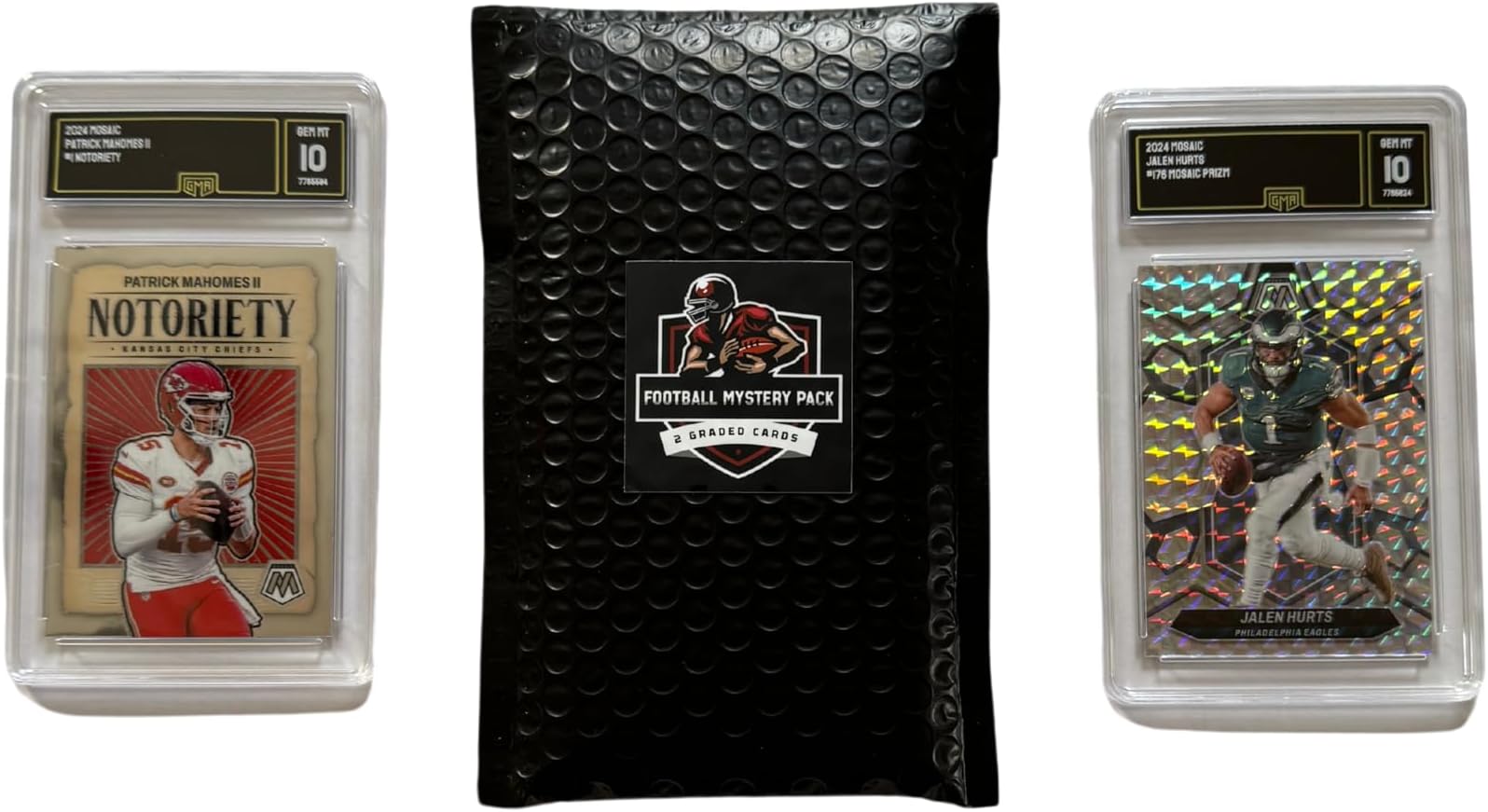 Football Mystery Slabs | 2 Graded Cards | Grade 8+ Guaranteed | PSA SGC GMA and More