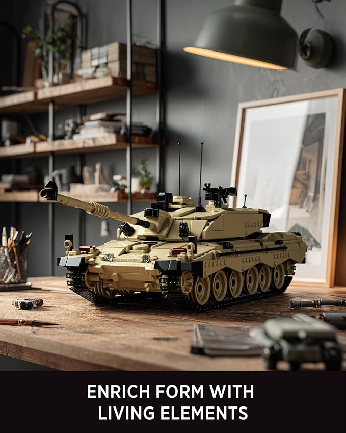 Nifeliz Challenger 2 Tank Model Set British Main Battle Tank Building Set for Adults Military Building Model for Build and Display Collectible Gift for Military Enthusiasts (1761 PCS NF10344)