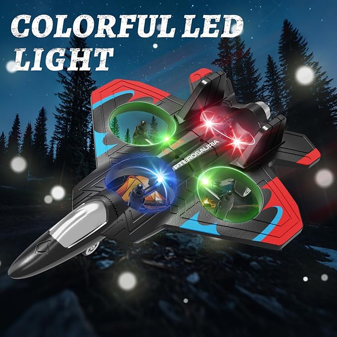 Foam Remote Control Airplanes RC Planes for Kids Adults RC Airplane Fighter Jet with Light 360° Flip Fighter Jet Toys Stunt Roll Airplane Toy Gifts for Kids Boys
