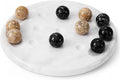 Radicaln Marble Tic Tac Toe Board Game 10 Inches Black &amp Coral Handmade Adult Strategy Board Games for Game Night Ideal Brain Games for Tabletop