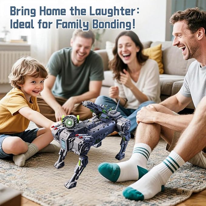 GEVINST Robot Robotic Dog Building Set for Boys Ages 8-12 1609 Pieces STEM Animal Toys Model Building Kit Gift for Adults Kids Teens Ages 8-14 (Static)