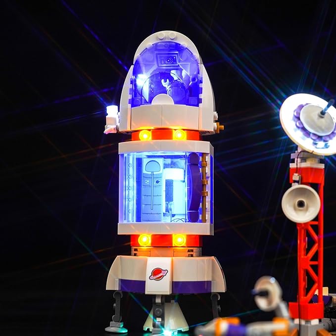 VONADO Remote Control LED Light Compatible with Lego Mars Space Base and Rocket 42605 (Lights Only No Models) RC Creative Lighting Set Accessories Compatible with Lego 42605 Building Set