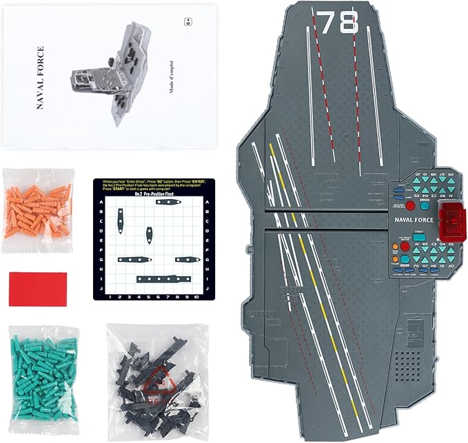 Talking Sea Battle Board Game with Light and Sound Effects Electronic Naval Battle Strategy Game with 200 Preset Ships Layout Logicality Training 1-2 Players Family Board Game (Gray)