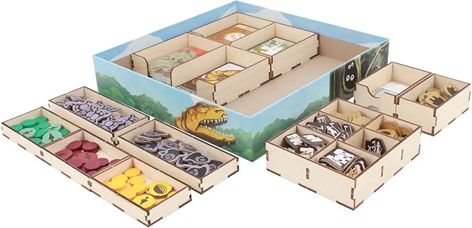 The Broken Token Game Organizer Compatible with Horizons of Spirit Island - Wooden Game Organizing Box with Multiple Trays