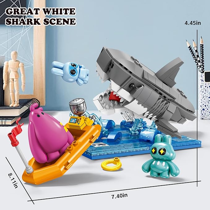 Lynda Kids' Fairytale Building Blocks SetRabbit Friend Ocean Drift &amp SharkDIY Assembly Toy Educational for Kids 8+