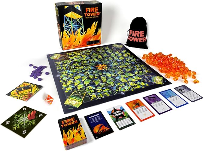 Runaway Parade Games Fire Tower Board Game Deluxe Edition- Fight Fire with Fire in This Fast-paced Competitive Strategy Game | Easy to Learn | 10+ | 15-30 min