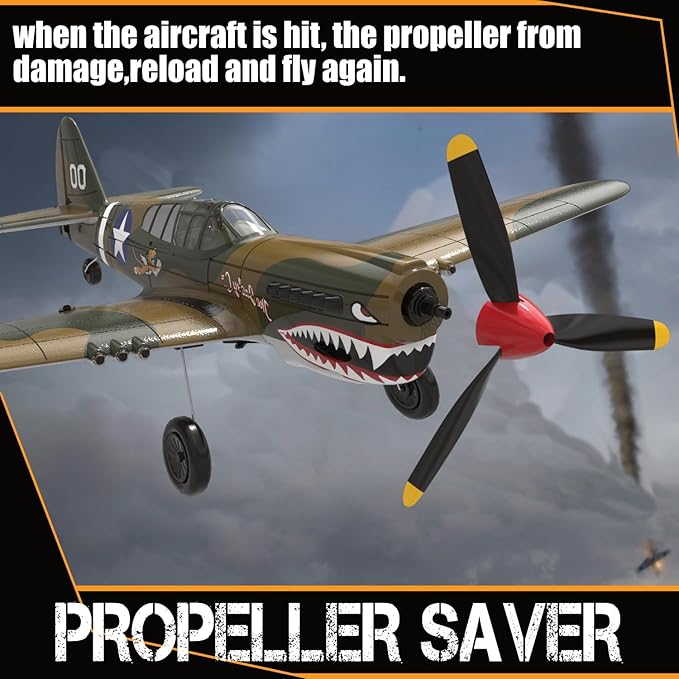 RC Plane 4-CH RC Airplane – RC Airplane Ready to Fly Upgrade P-40 Warhawk Remote Control Airplanes for Beginners Adult with Beginners with Xpilot Stabilization System