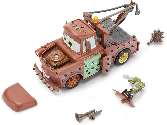Disney Store Official Tow Mater Remote Control Car - Tow Mater Toy RC Car with Crash &amp Rebuild Features - 2.4GHz Radio Control - Futuristic Post-Apocalyptic Design -Includes Wireless Remote Contro