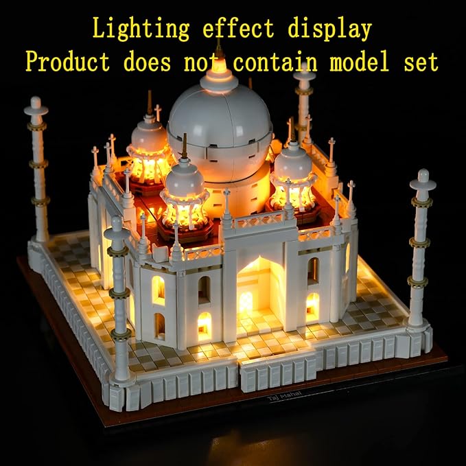 Version 2021 LED Light Kit Compatible with Lego 21056 Taj Mahal (Ver.2021) - Lighting Set for Architecture Building Model (Model Set Not Included)