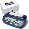 LEAP Digital Chess Timer - Professional with Time Bonus and Delay Features Great for Chess I-Go Navy