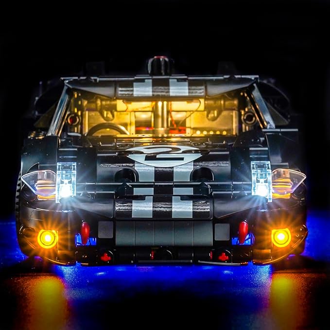 Upgraded Led Light Kit Compatible with Lego 1966 Ford GT40 MKII Race Car Building Set Lights Decoration Compatible with Lego 42223 Best Gifts for Adults (Model Not Included)