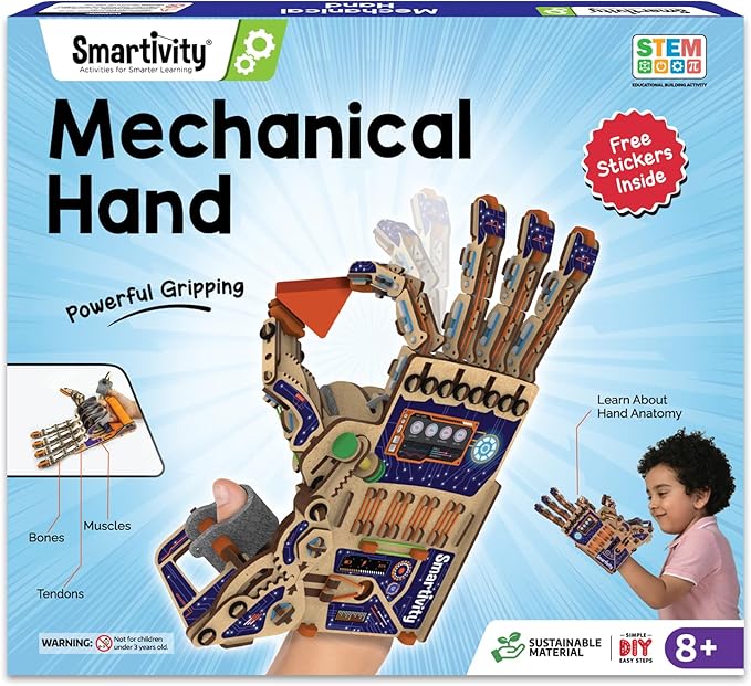 Smartivity DIY Robotic Mechanical Hand STEM Toy for Kids 8-14 Years Old | Parents Choice Award Winner I Birthday Gift for Kids | Engineering Kit for 8 9 10 11 12 13 14 Years Old Boys &amp Girls
