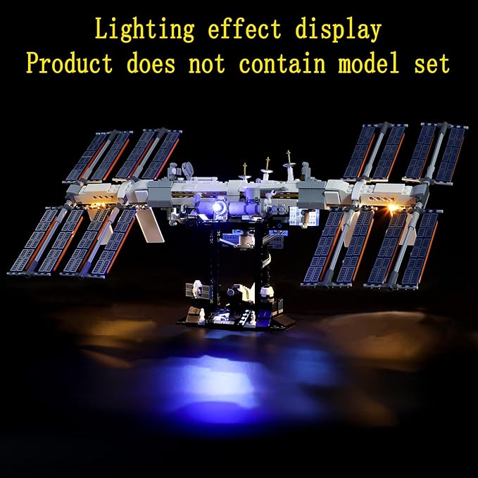 LED Light Kit (Remote Control) Compatible with Lego International Space Station - Lighting Set for Ideas 21321 (Model Set Not Included)